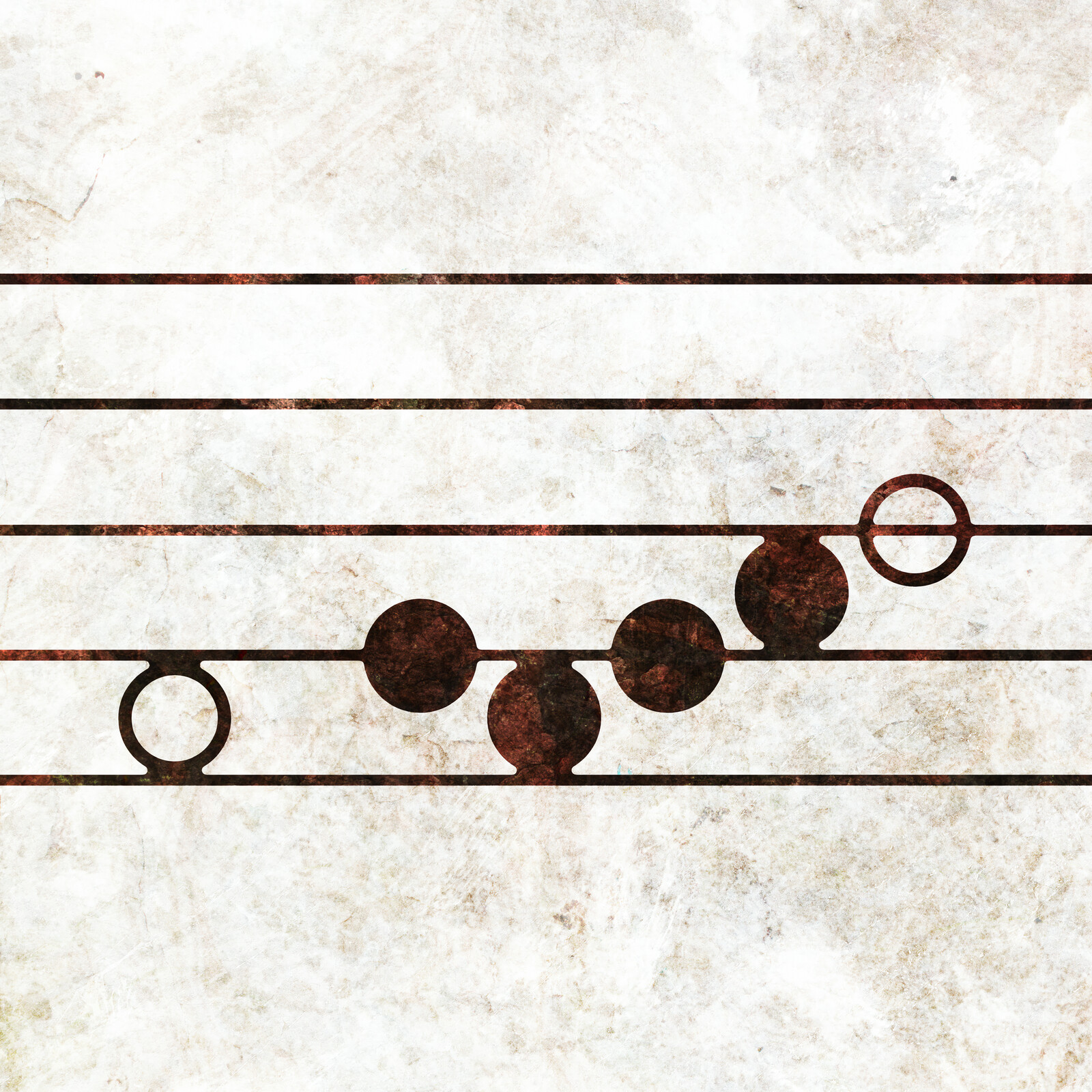 Circles and lines representing the first few measures of "In Humility, Our Savior"