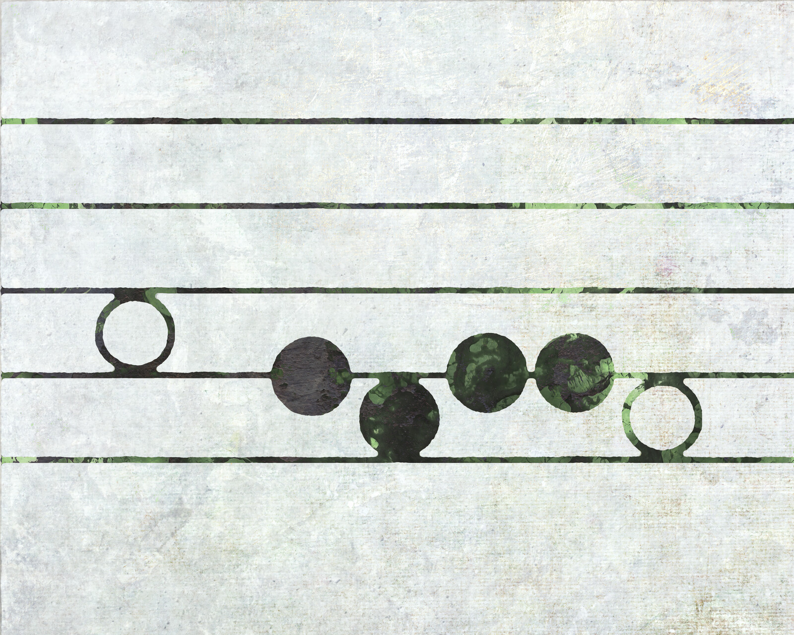 Circles and lines representing the first few measures of "Where Can I Turn for Peace?"