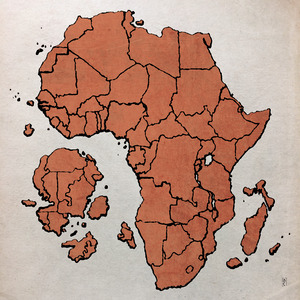 A map of Africa with several extra islands added around it.