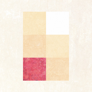 A 2x3 grid of squares, with the lower left square red and the upper right square white, and the rest varying shades of yellow.