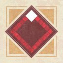A white square at the top of a diamond shape outlined by smaller red squares.