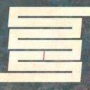 But a Small Moment A light path leading from the lower left to the upper right, with a thin red stripe across it in the middle of the path.