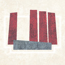 Four vertical red triangles. At bottom, a horizontal grey triangle.