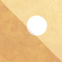 A white circle slightly above and to the right of the center; a translucent dark triangle fills the lower left half of the square.