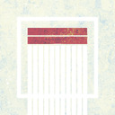 Two horizontal red rectangles, with several thin white vertical rectangles in a row below.
