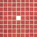 A white square in the center of a grid of red squares.