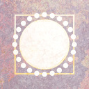 A large white circle with 24 smaller white circles in a ring around it.