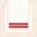 Several thin white vertical rectangles in a row, with two horizontal red rectangles below.