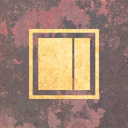 A thick gold rectangle and a thin gold rectangle inside a hollow gold square.