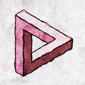 A pink Penrose triangle.