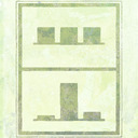 Above, three bars in a row, each of equal height. Below, three bars in a row, each of unequal heights, one much taller than the rest.
