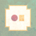 A red circle next to a yellow rectangle.