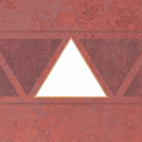 A white triangle at center.
