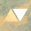 A yellow triangle next to a white triangle.