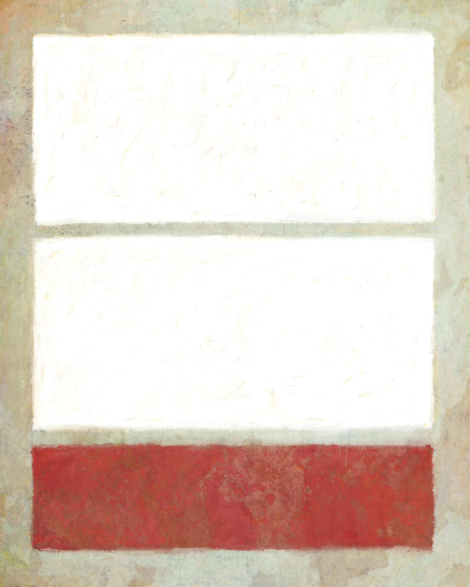 From top: a white rectangle, a white rectangle, a red rectangle.