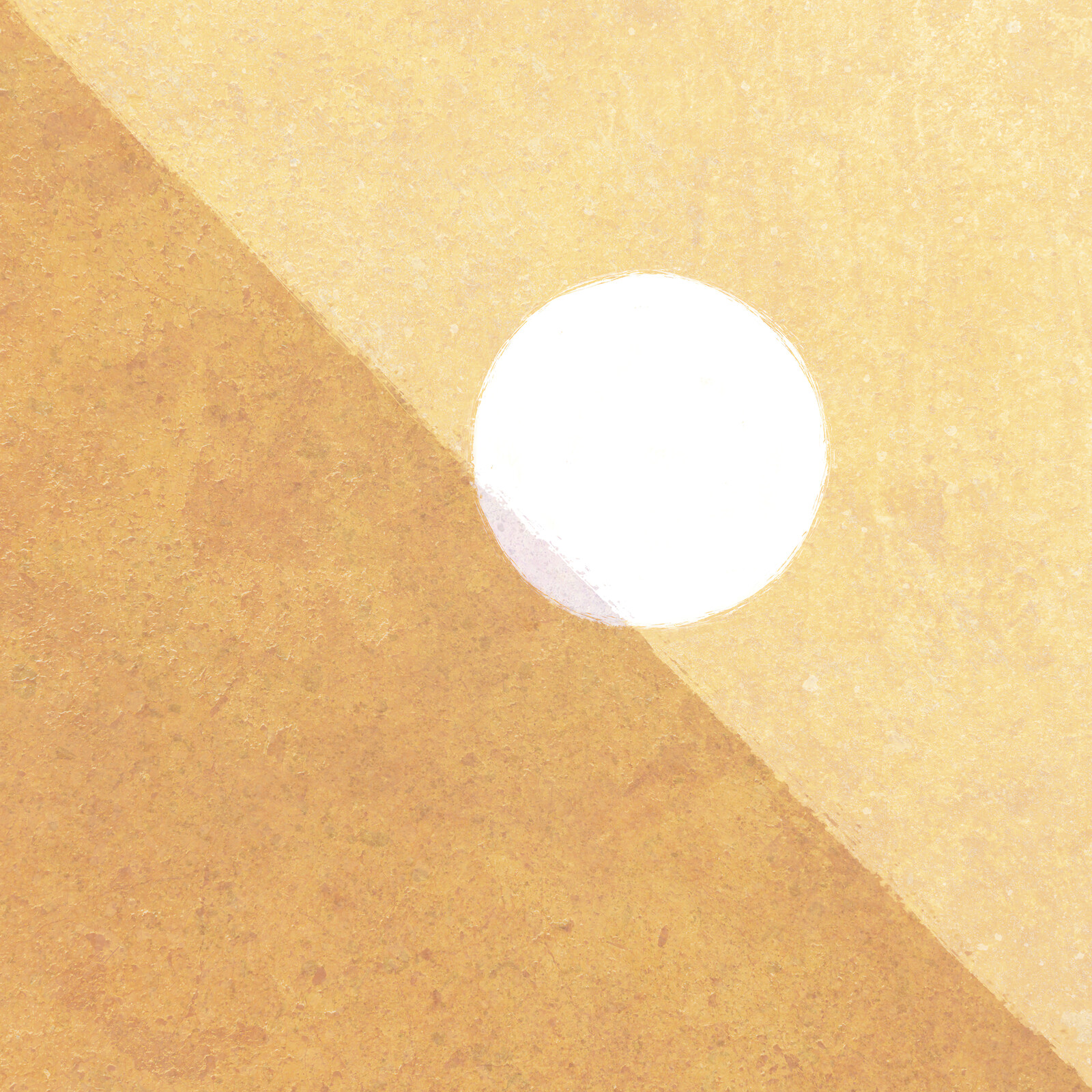 A white circle slightly above and to the right of the center; a translucent dark triangle fills the lower left half of the square.