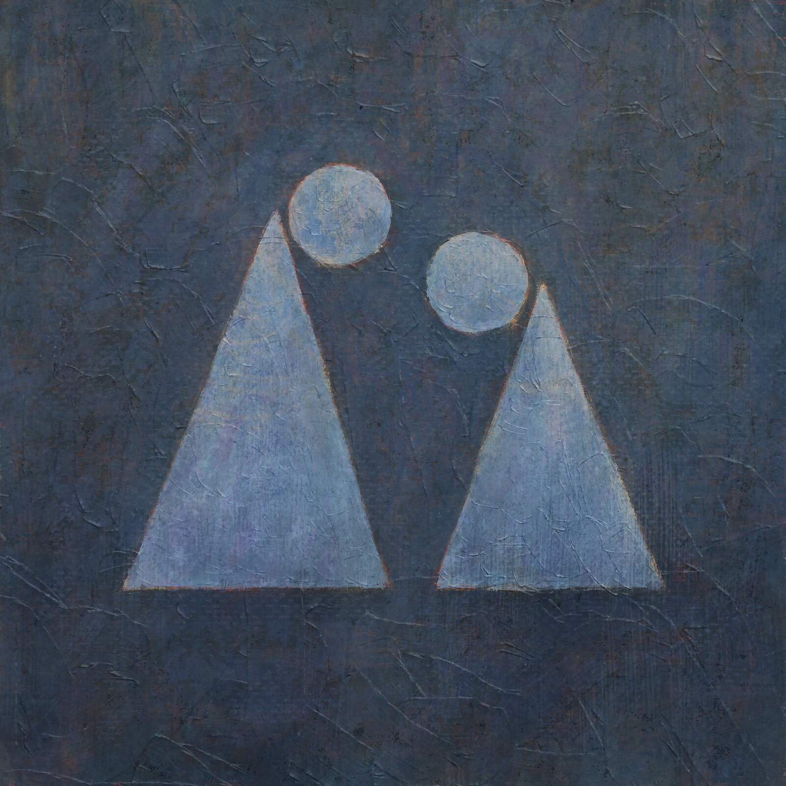 Two blue circle-and-triangle figures.