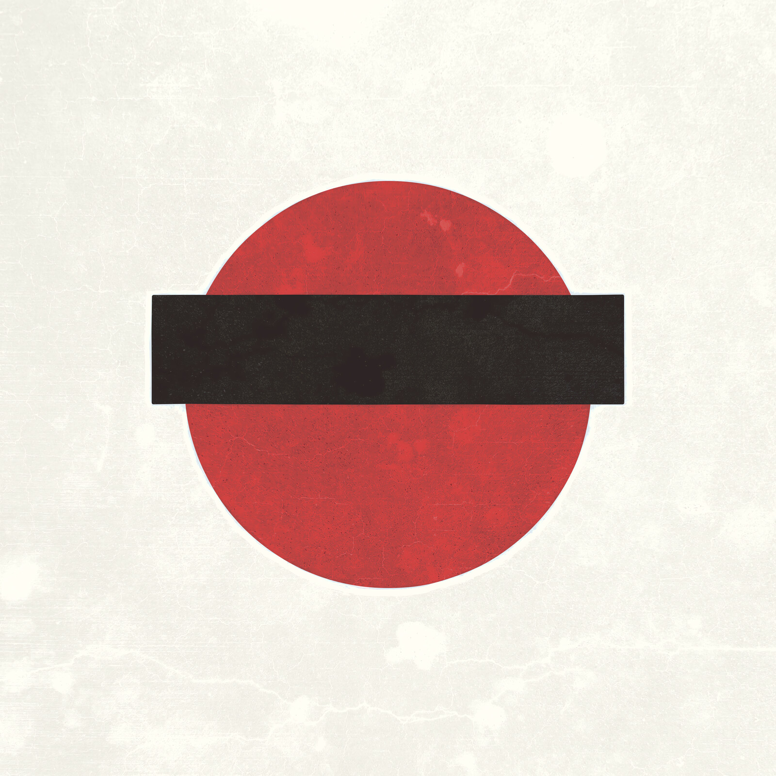 A large red circle with a thin horizontal black band across it.